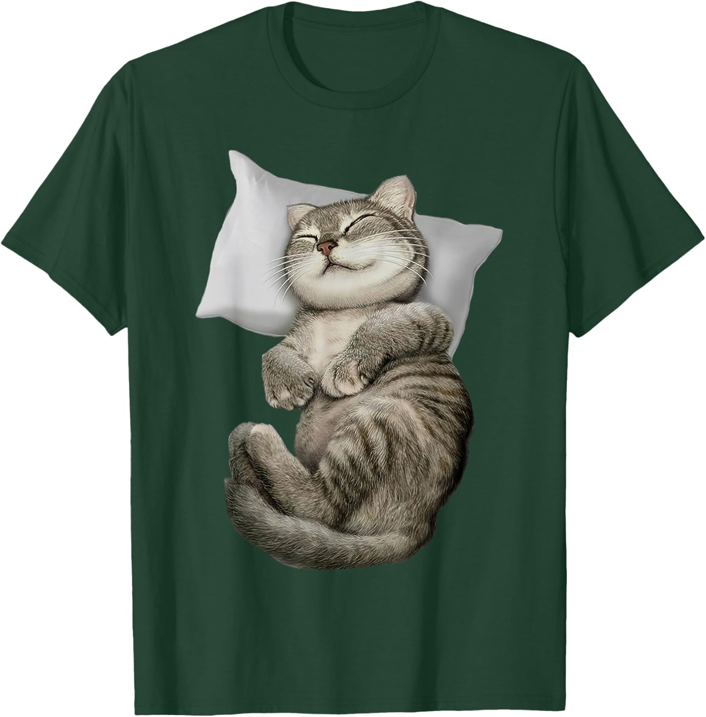 Cat Sleeping On Pillow Cute Cat Sleeping Angel Women T-Shirt - T-Shirt | Forest