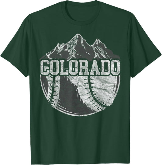 Colorado Baseball Fan Vintage Rocky Mountains T-Shirt - T-Shirt | Forest
