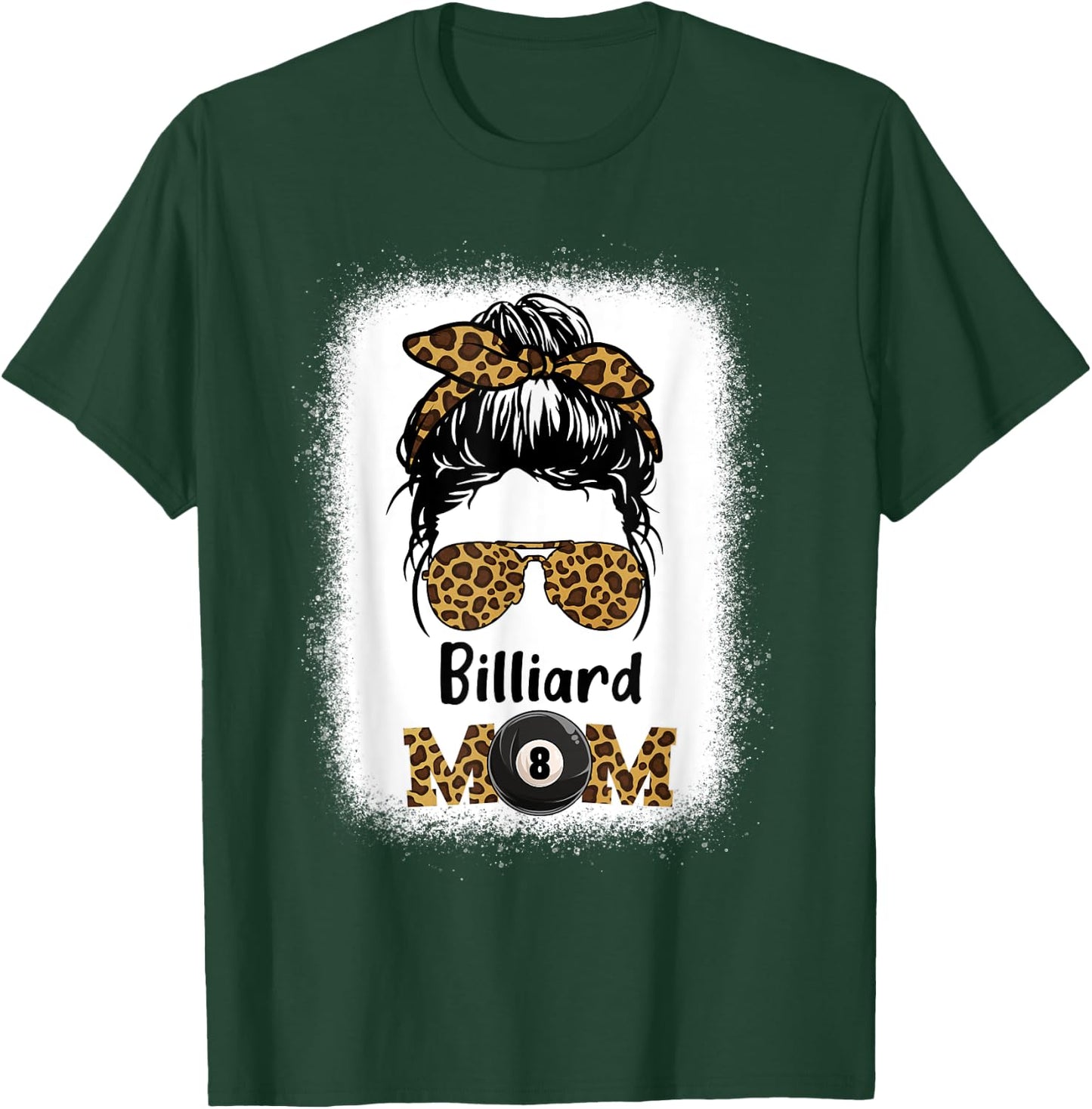 Billard Mom Bleached Leopard Print Pool Balls Player Women T-Shirt - T-Shirt | Forest