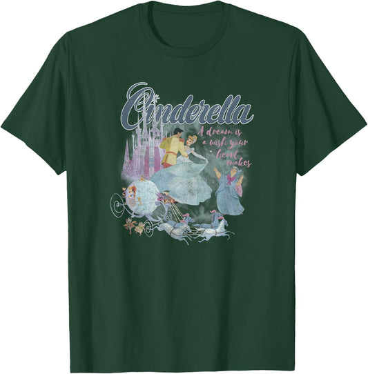 Disney Cinderella A Dream is A Wish Classic Poster T-Shirt - T-Shirt | Forest