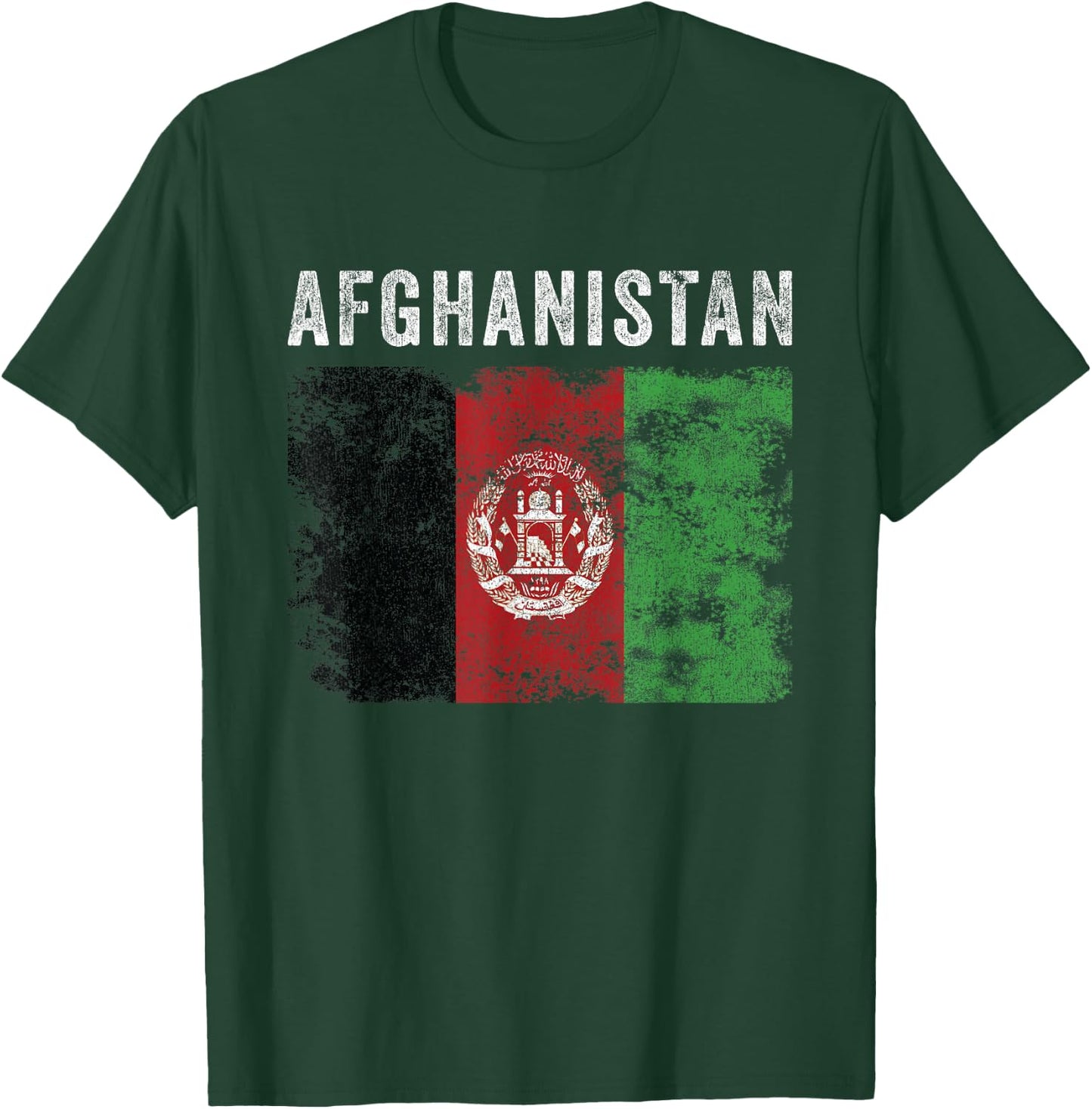 Afghanistan Flag Distressed - Men Women Kids - Afghan Flag T-Shirt - T-Shirt | Forest