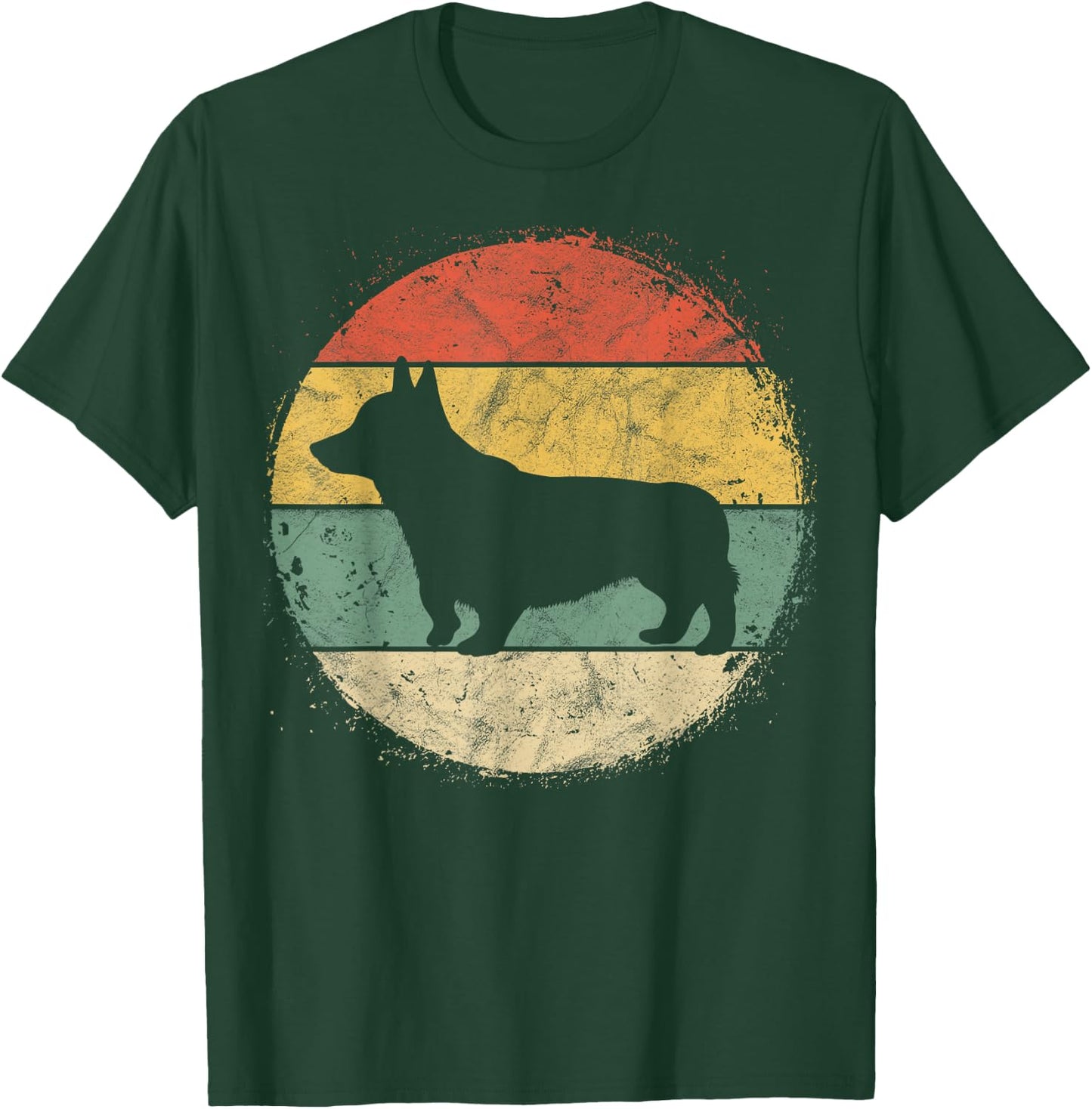 Circular Retro Corgi Owner Gift Welsh Corgi Dad Pet Mom T-Shirt - T-Shirt | Forest