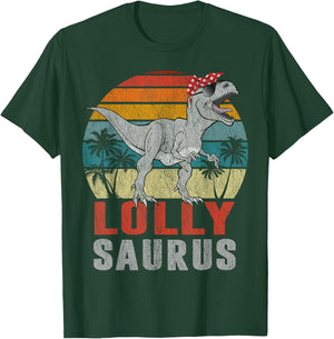 lollysaurus T Rex Dinosaur lolly Saurus Family Matching T-Shirt - T-Shirt | Forest