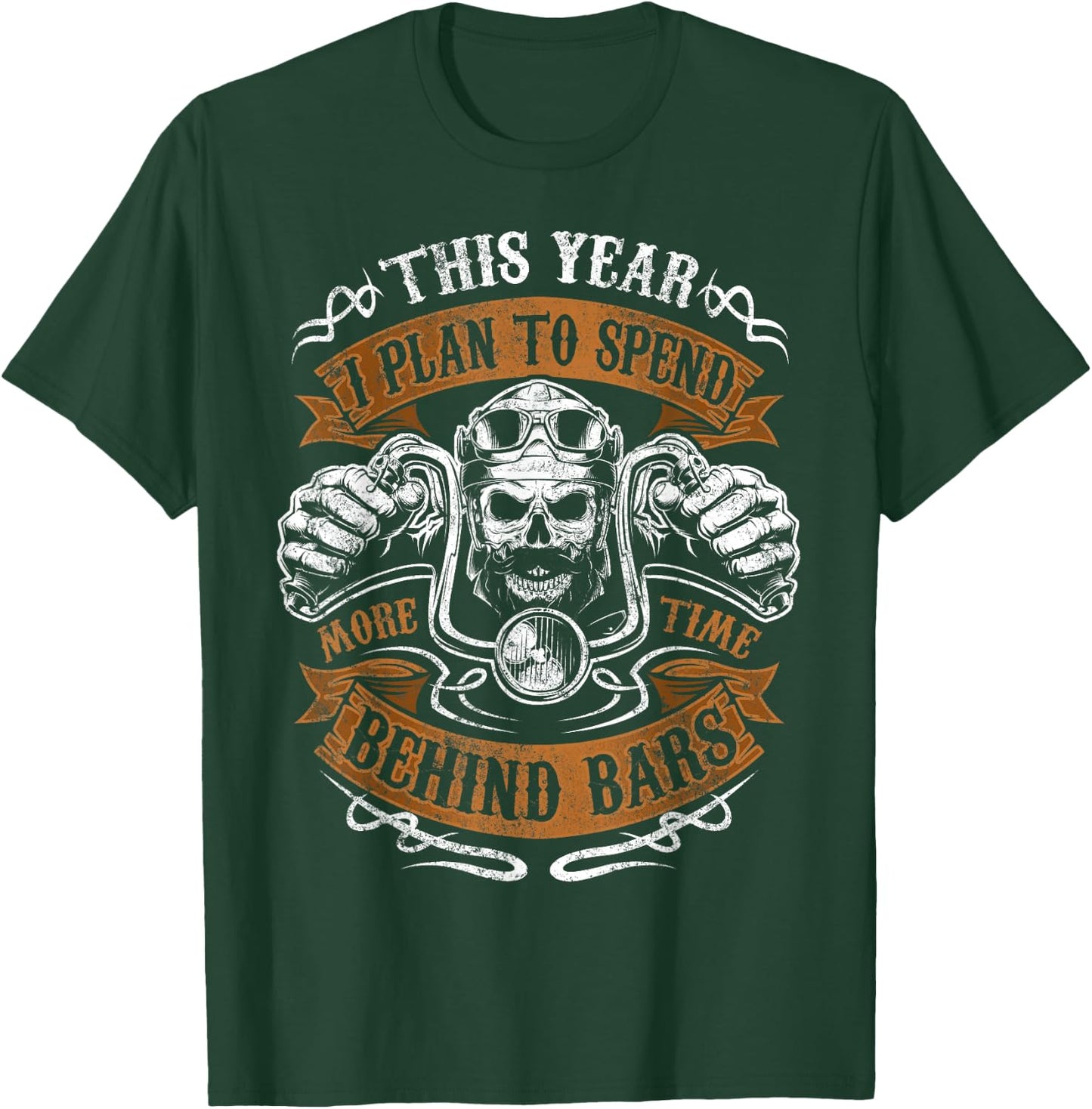 Biker Shirt Motorcycle Plan To Spend More Time Behind Bars T-Shirt - T-Shirt | Forest