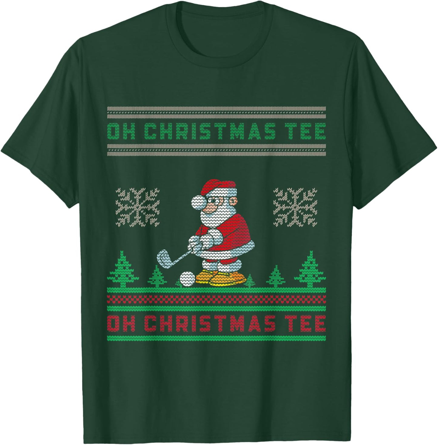 Oh Christmas Funny Santa Claus Playing Golf T-Shirt - T-Shirt | Forest