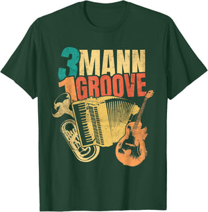 Oberkrainer Bellfront Baritone Accordion Guitar Retro T-Shirt - T-Shirt | Forest