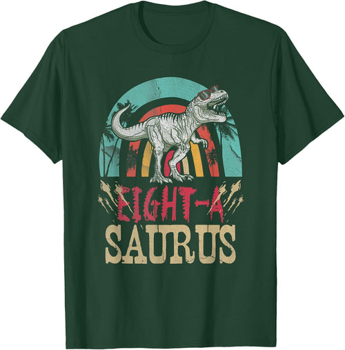 Kid 8 Year Old Dinosaur Birthday 8th T Rex Dino Eight Saurus