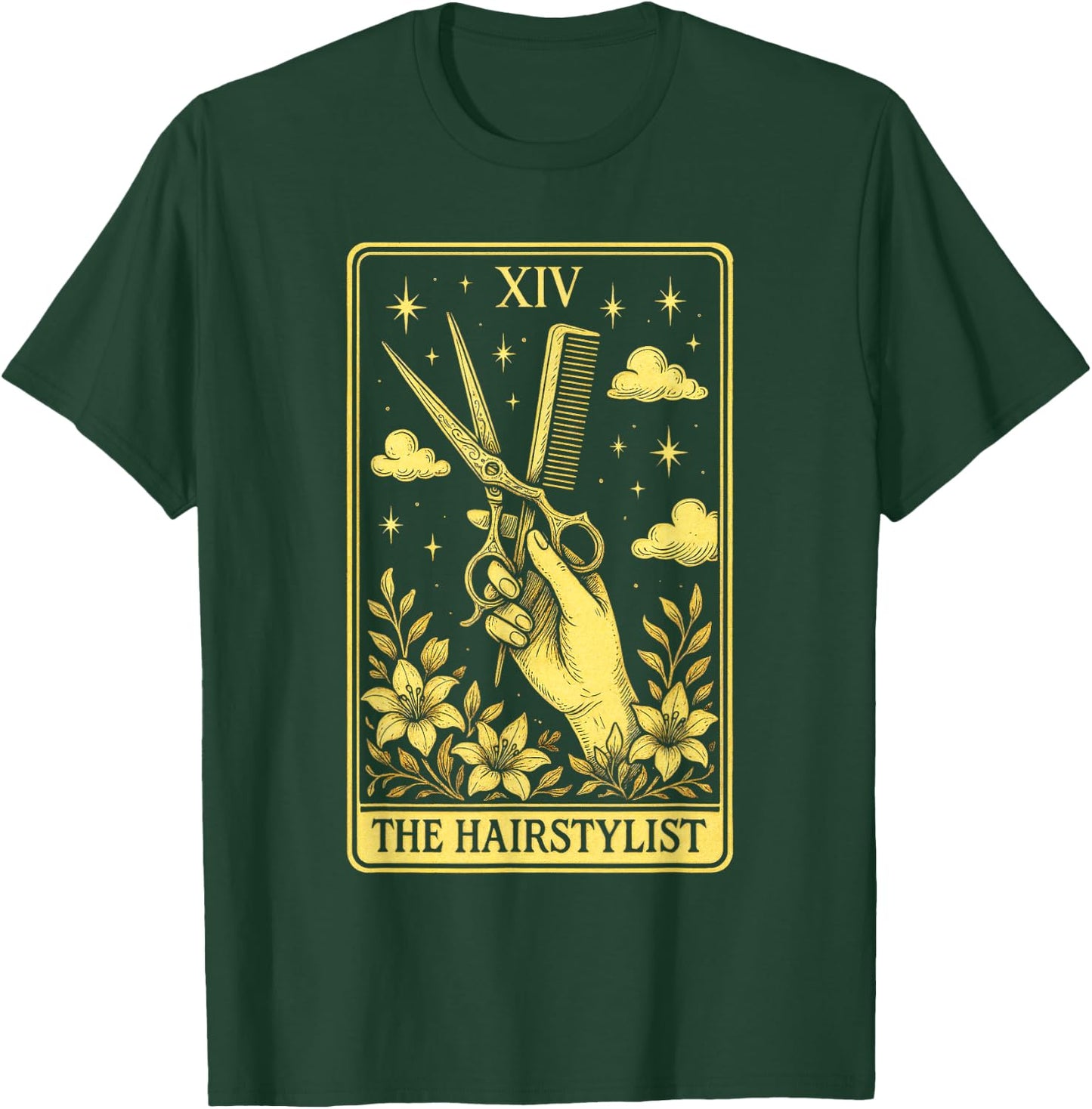 The Hairstylist - Tarot Card Hair Stylist Art T-Shirt - T-Shirt | Forest