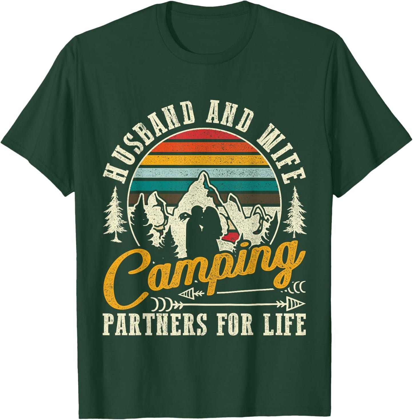Husband And Wife Camping Partners For Life Sweet T-Shirt - T-Shirt | Forest