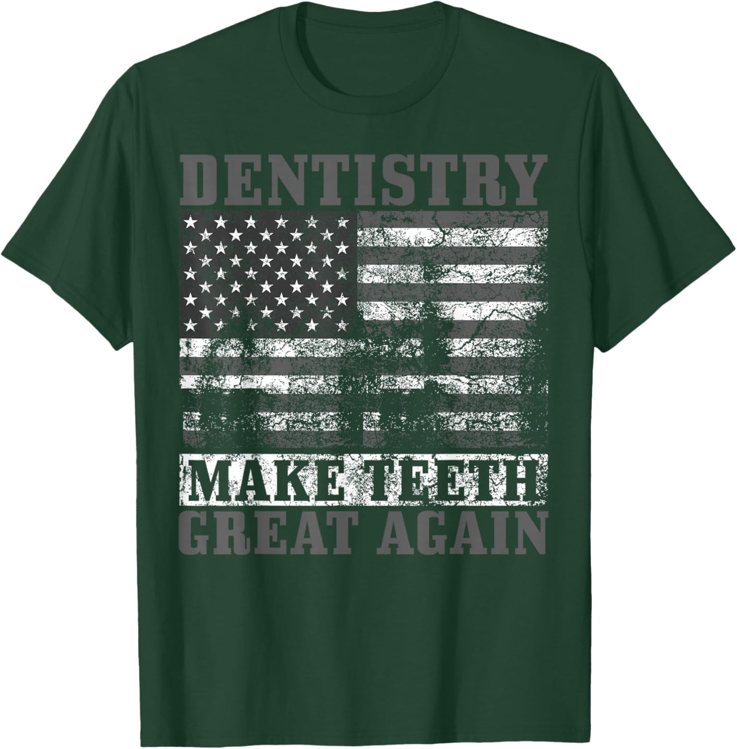 Funny Dentist Gift Women Dentistry American Flag T-Shirt - T-Shirt | Forest