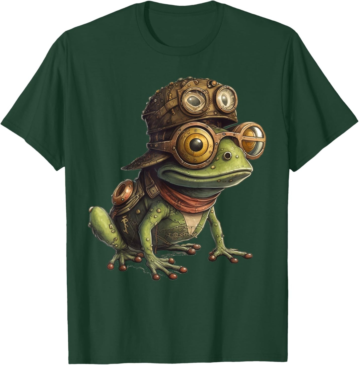 Frog in steampunk mechanical gear, vibrant toad T-Shirt - T-Shirt | Forest