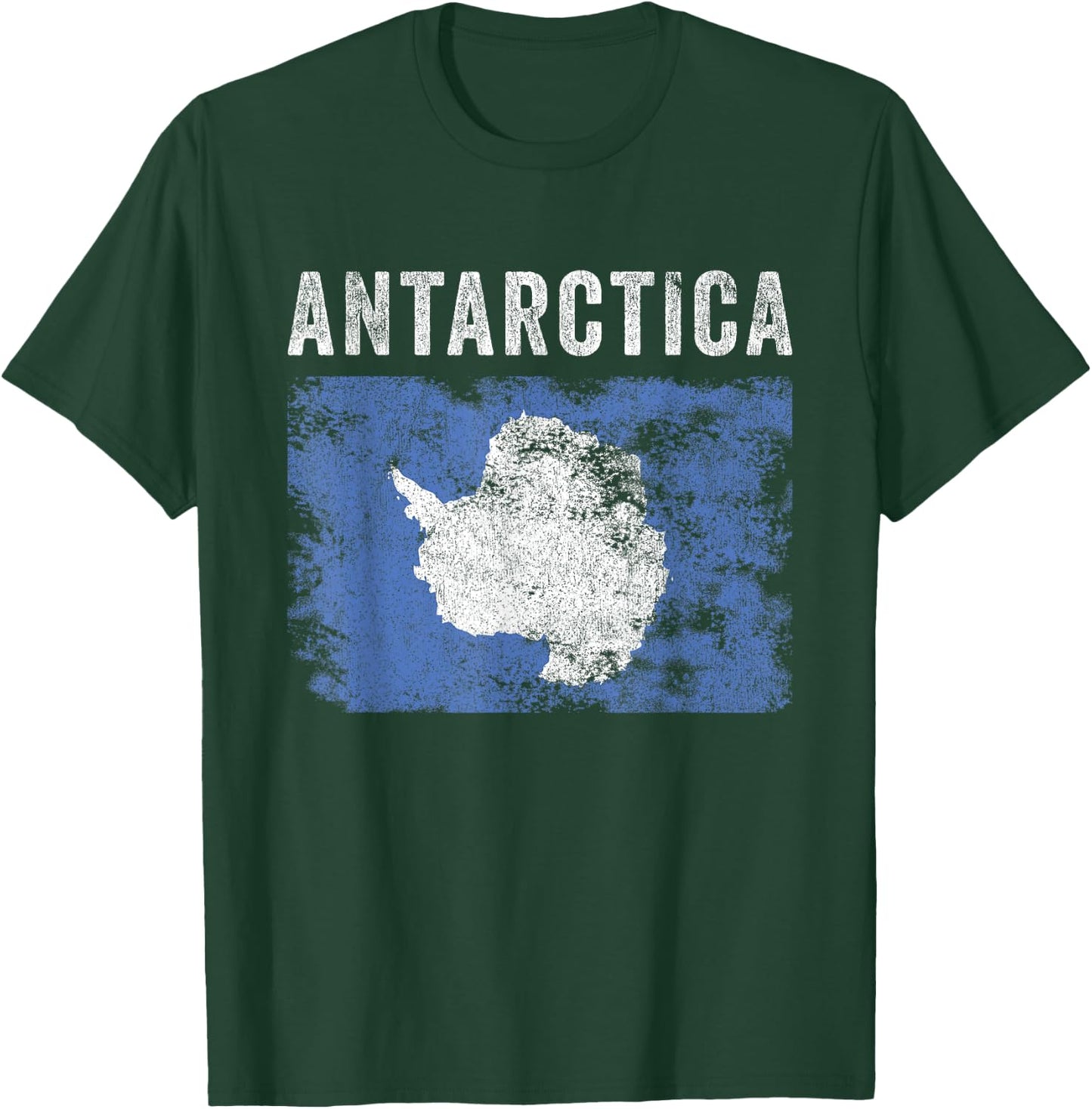 Antarctica Flag Distressed - Men Women Kids - Antarctic Flag T-Shirt - T-Shirt | Forest