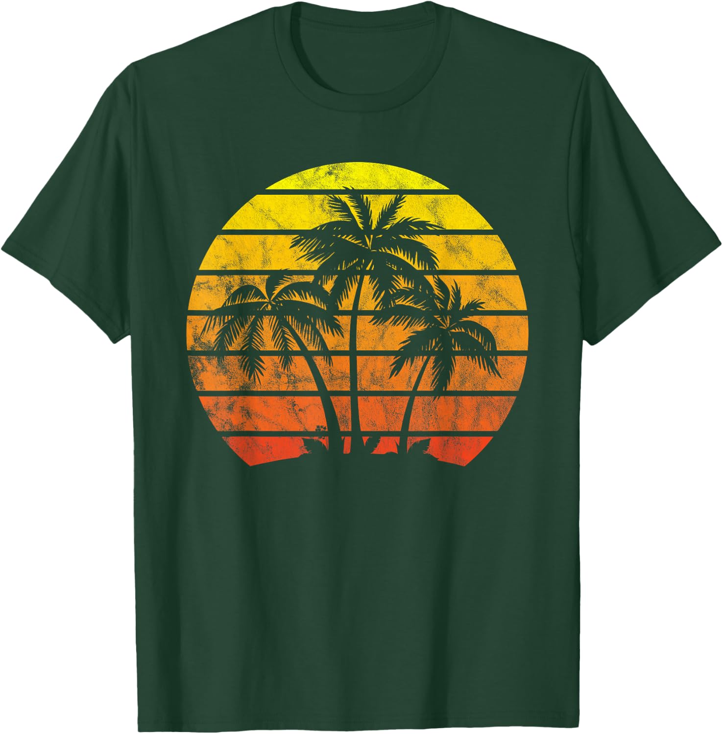 Retro Vintage Sunset Coco Palm Tree Shirts Tropical Beach T-Shirt - T-Shirt | Forest