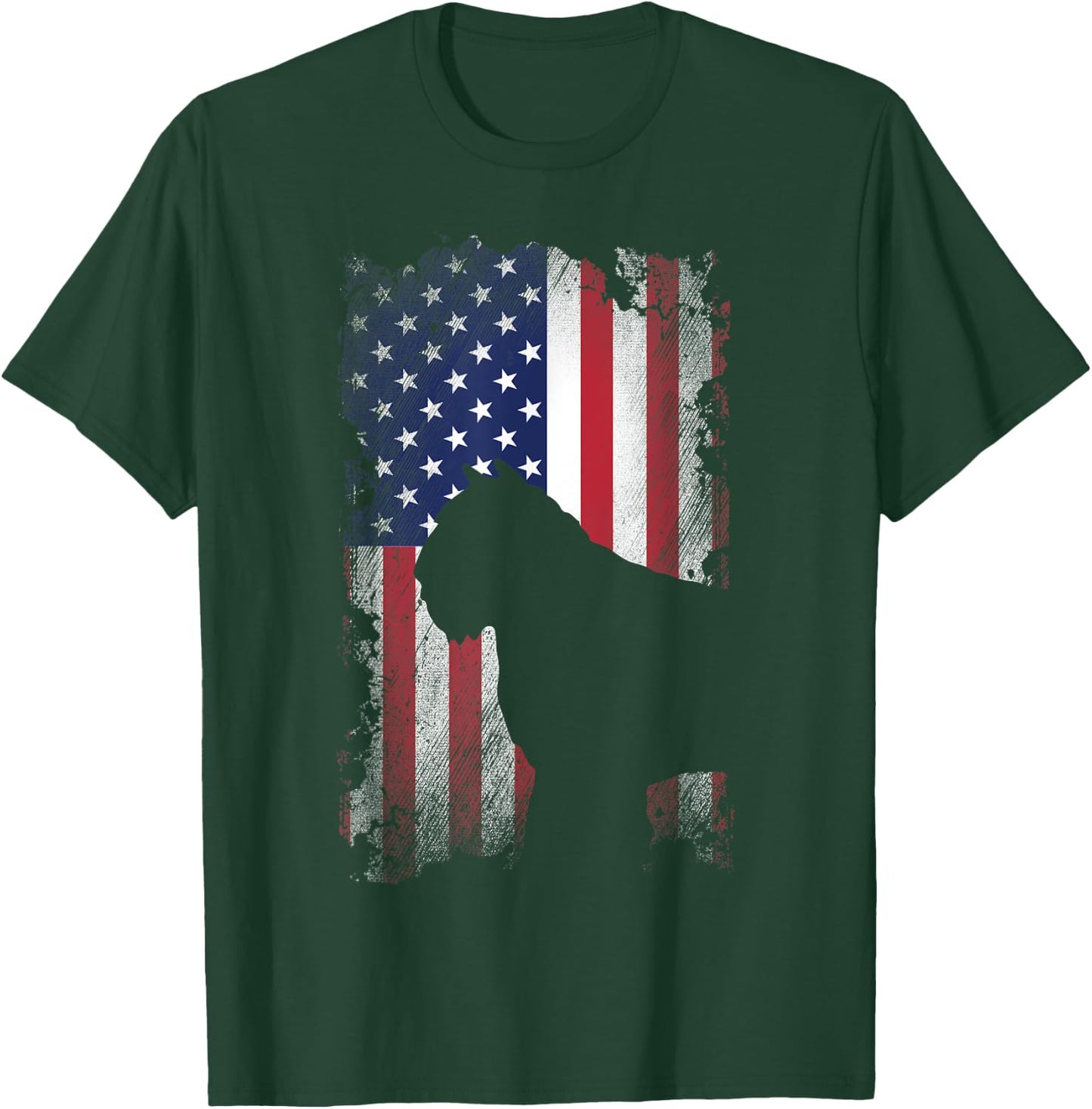 Patriotic Bouvier Des Flandres American Flag Cool Dog Lover Kids Men T-Shirt - T-Shirt | Forest