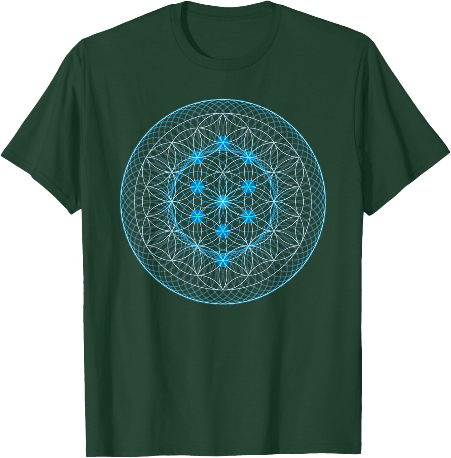 Holy Geometry Flower of Life with Kabbalah Tree T-Shirt - T-Shirt | Forest