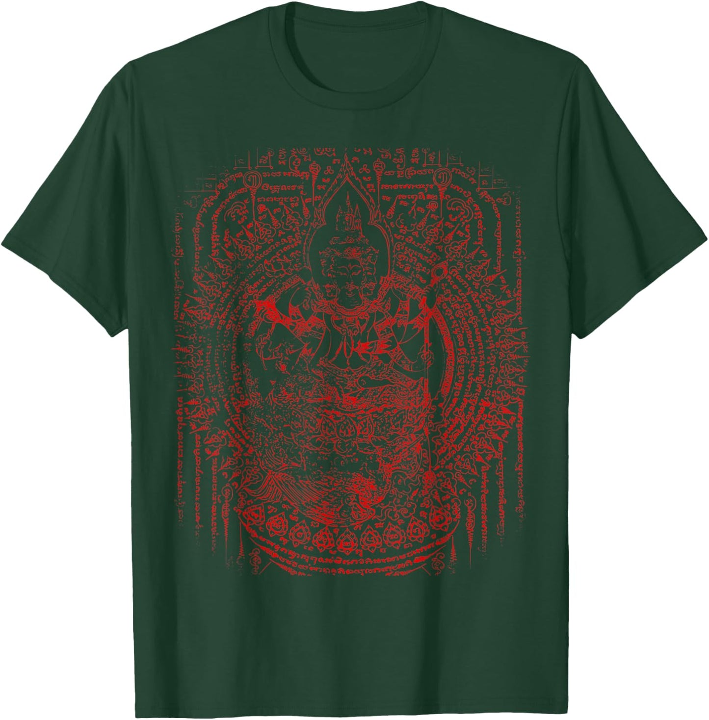 Sawadee Thai Traditional Sak Yant Thai Twin Tigers Muay Thai T-Shirt - T-Shirt | Forest