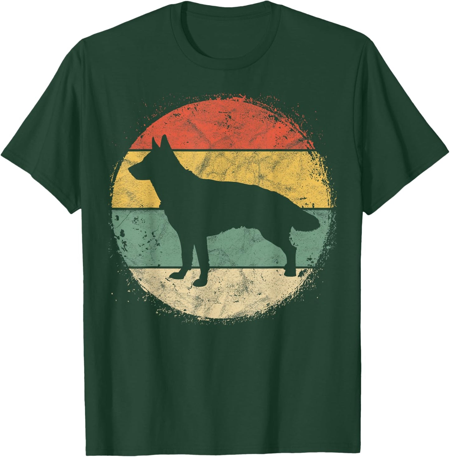 Circular Retro German Shepherd Owner Gift Shepard Dad Mom T-Shirt - T-Shirt | Forest