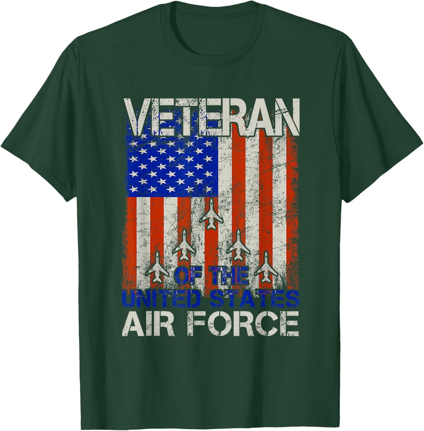Veteran of the United States Air Force USAF Retro US Flag T-Shirt - T-Shirt | Forest