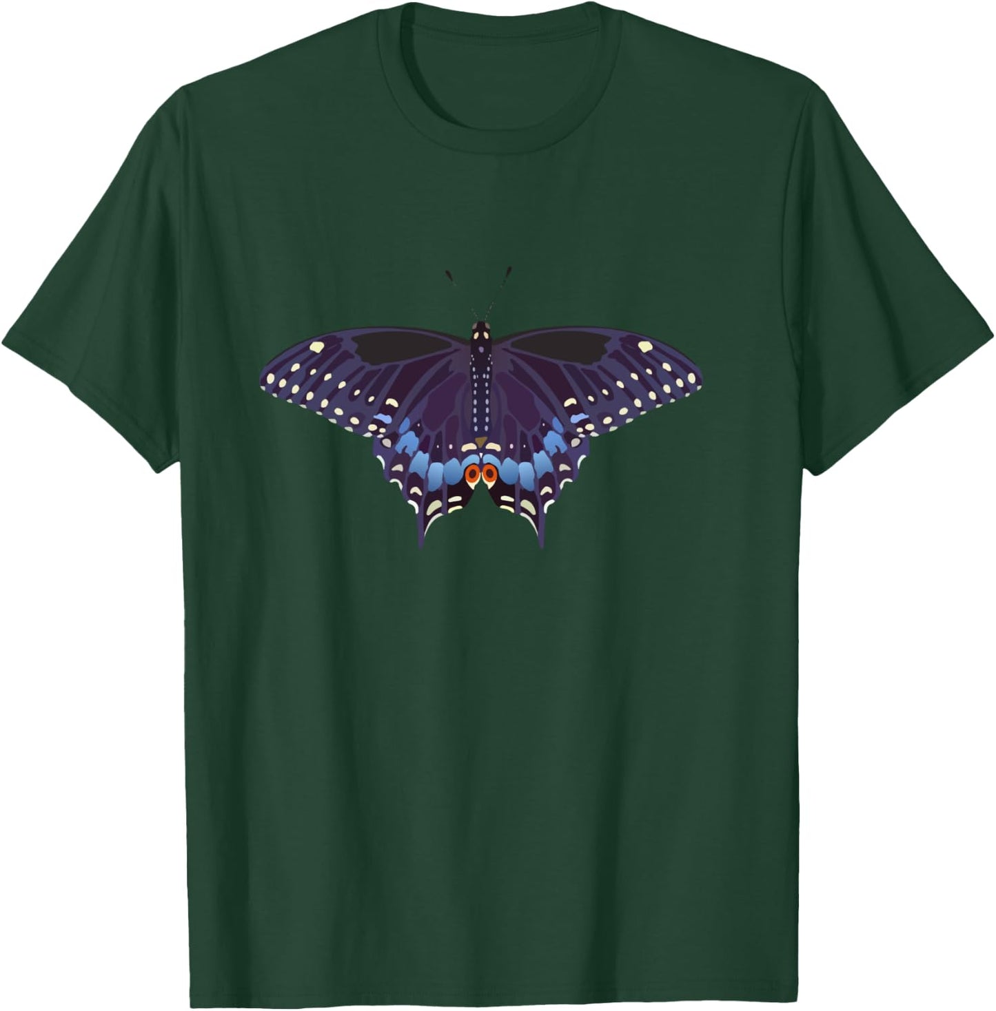 Simple And Beautiful Black Swallowtail Butterfly T-Shirt - T-Shirt | Forest