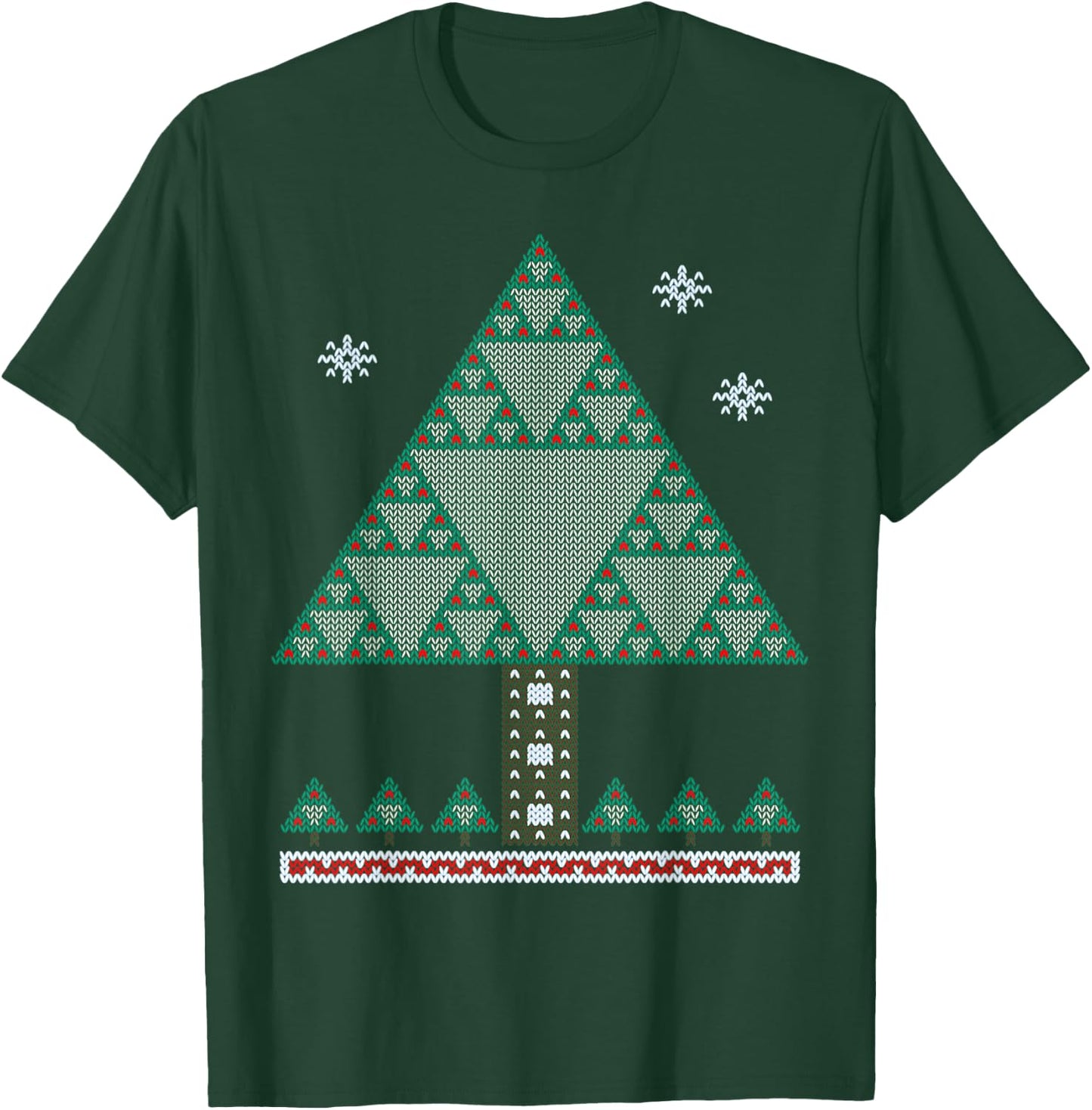 Math Fractal Christmas Tree Sierpinski Triangle T Shirt T-Shirt - T-Shirt | Forest