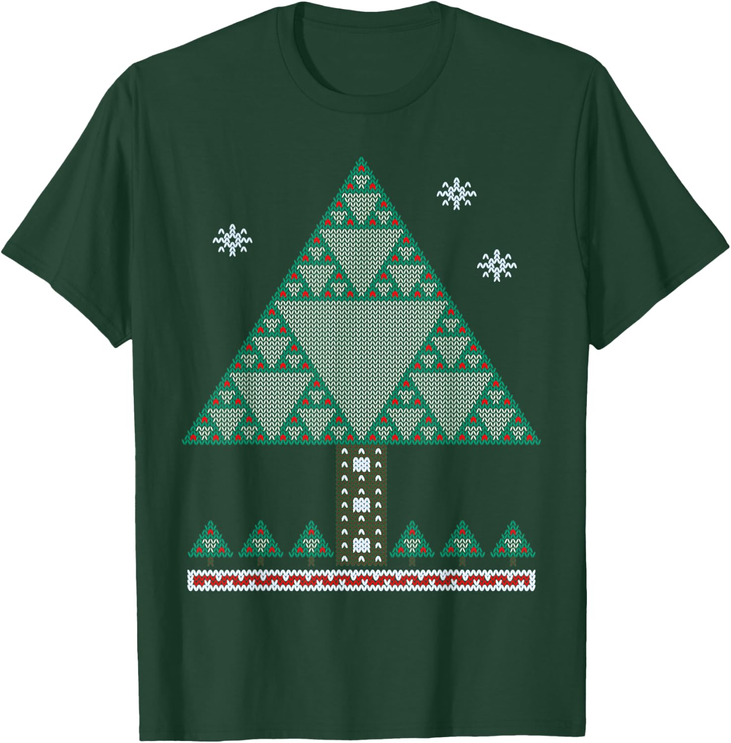 Math Fractal Christmas Tree Sierpinski Triangle T Shirt T-Shirt - T-Shirt | Forest