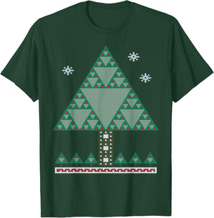Math Fractal Christmas Tree Sierpinski Triangle T Shirt T-Shirt - T-Shirt | Forest