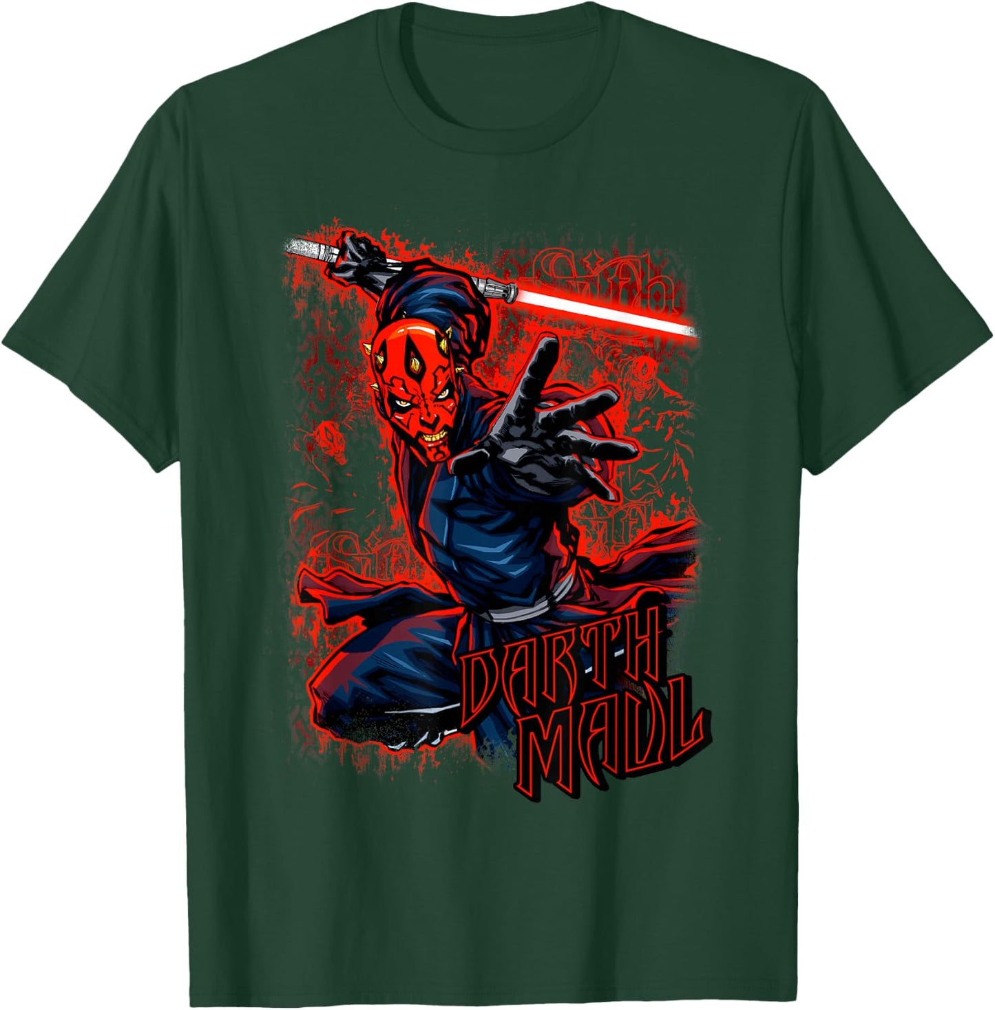 Star Wars Darth Maul Red Saber Portrait T-Shirt - T-Shirt | Forest
