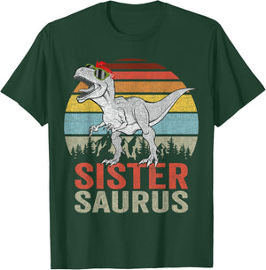 Sistersaurus T Rex Sister Saurus Family Matching Dinosaur T-Shirt - T-Shirt | Forest