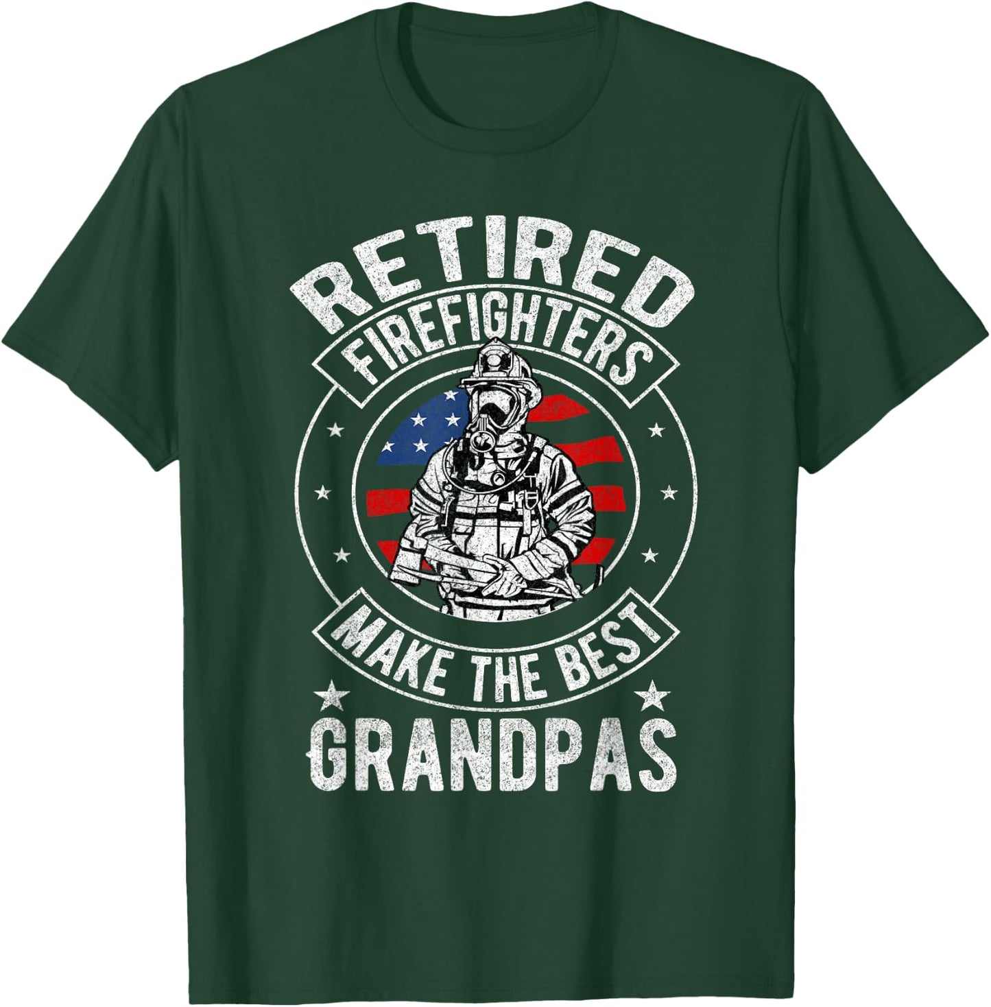 Retired Firefighter Grandpa Fireman Retirement T-Shirt - T-Shirt | Forest