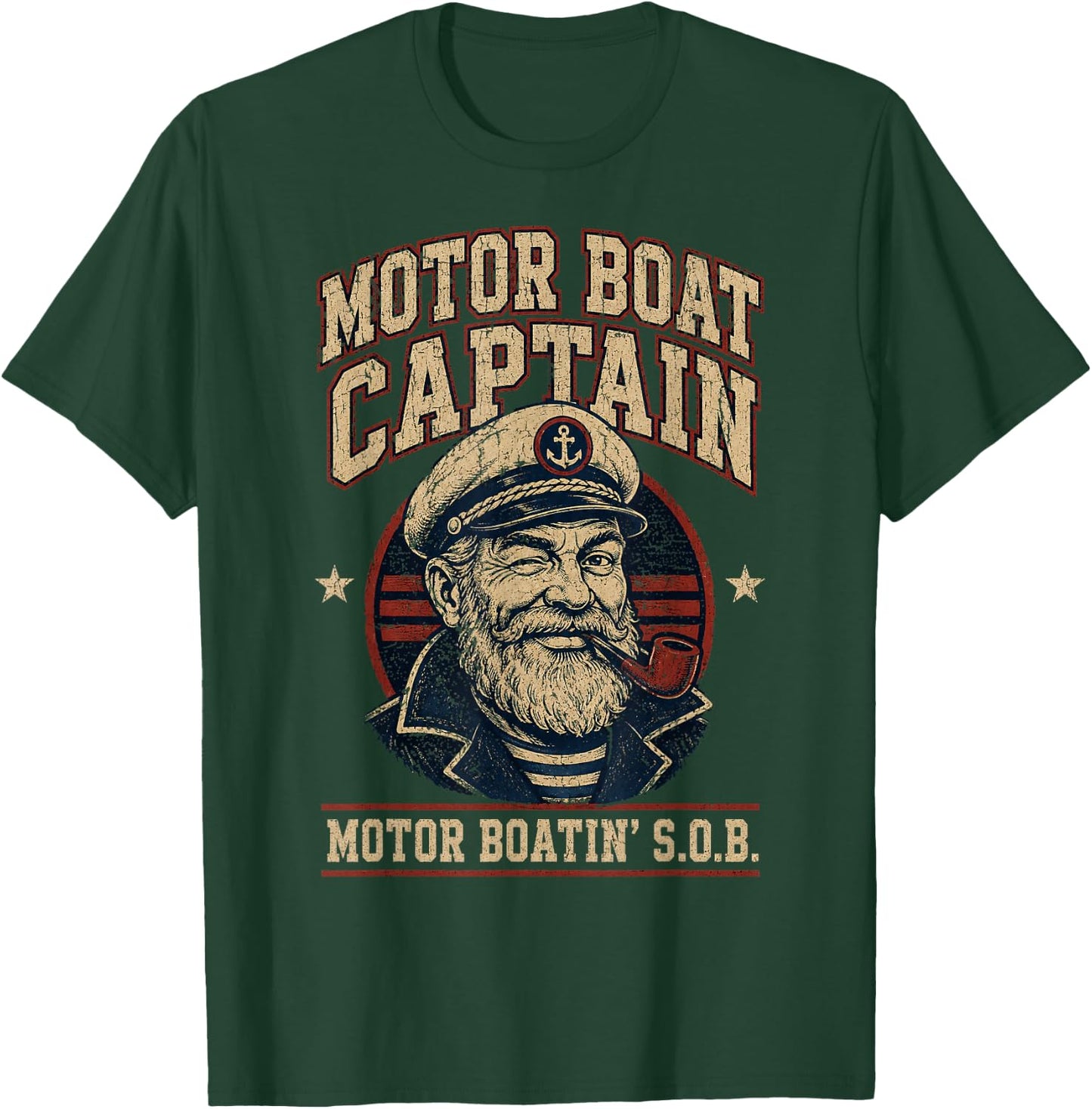 Motor Boat Captain Funny Boating Humor for Father's Day T-Shirt - T-Shirt | Forest
