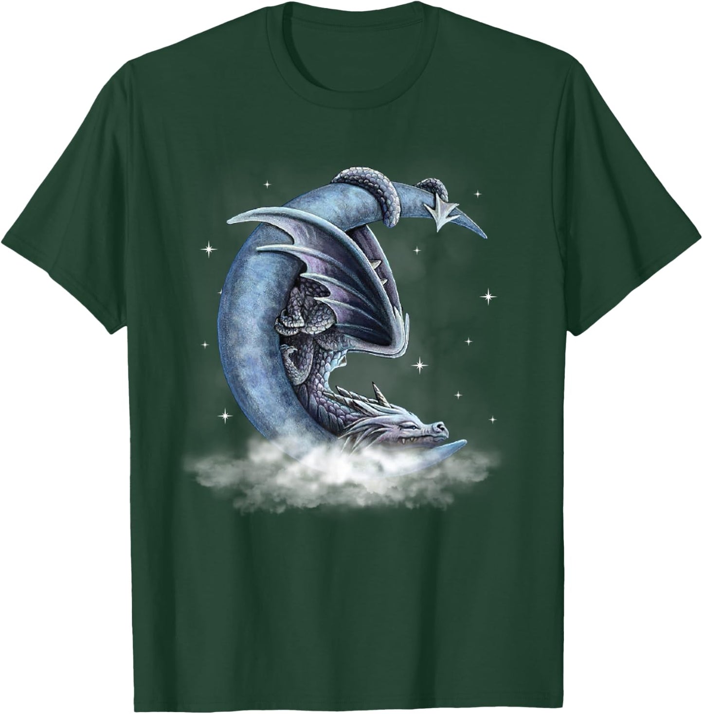 Dragon Sleeping With Moon Men Women T-Shirt - T-Shirt | Forest