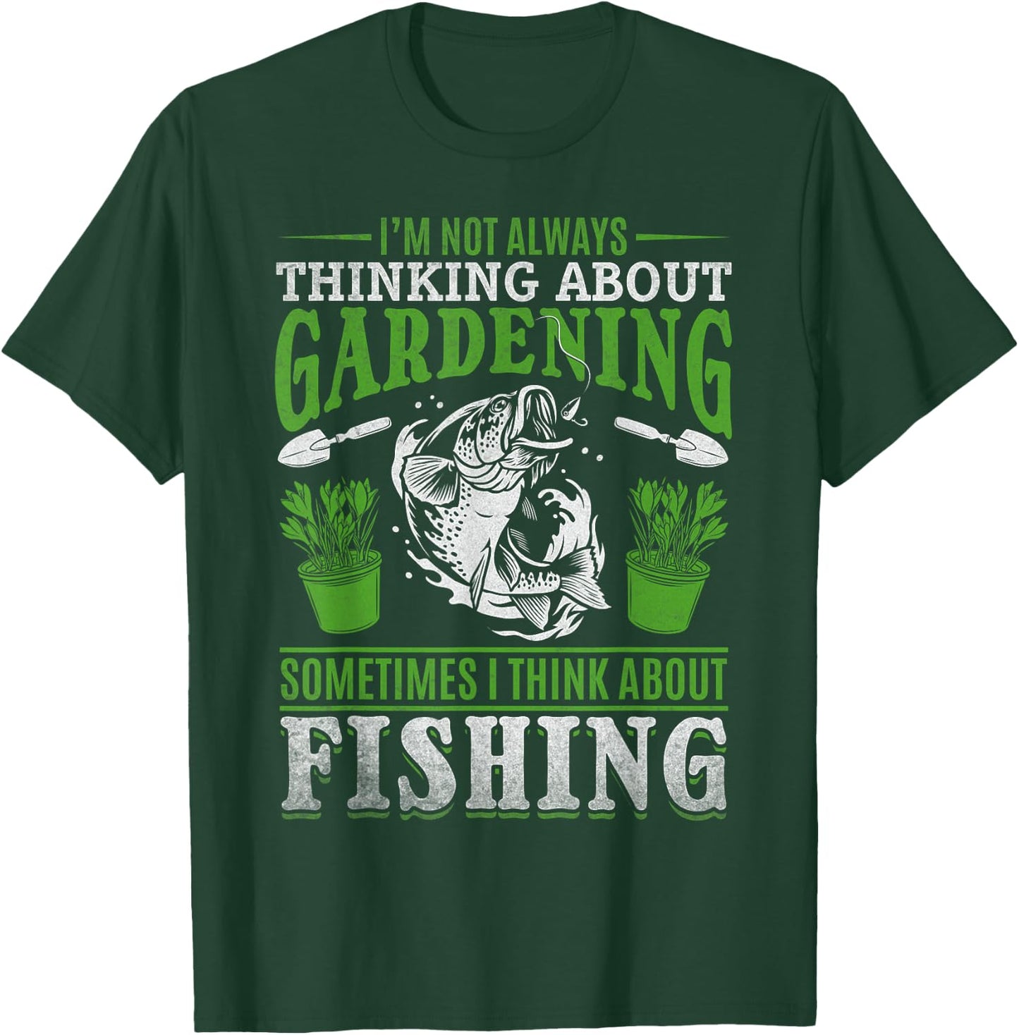 Plant Garden Gardening Trout Fishing Plant Lover Gardener T-Shirt - T-Shirt | Forest