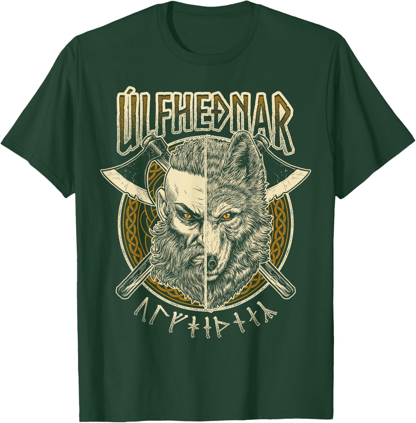 Viking Wolf Ulfhednar Pagan Nordic Valhalla Warrior T-Shirt - T-Shirt | Forest