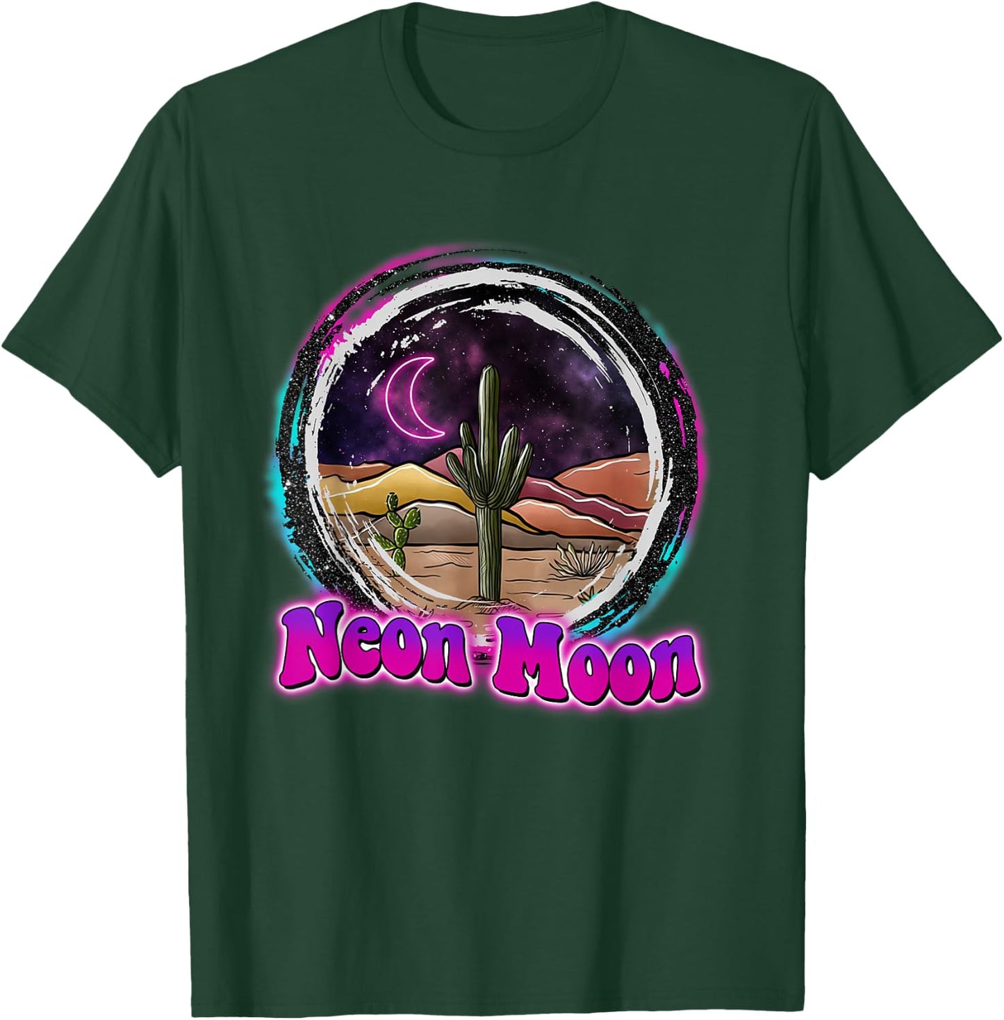 Neon-Moon Country Retro Western 80s 90 Cactus T-Shirt - T-Shirt | Forest