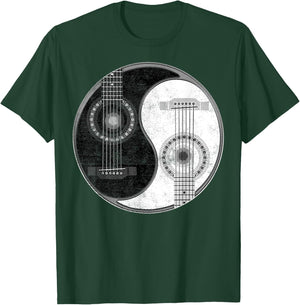 Yin Yang Guitar Player Guitarist Classical Bass Acoustic T-Shirt - T-Shirt | Forest