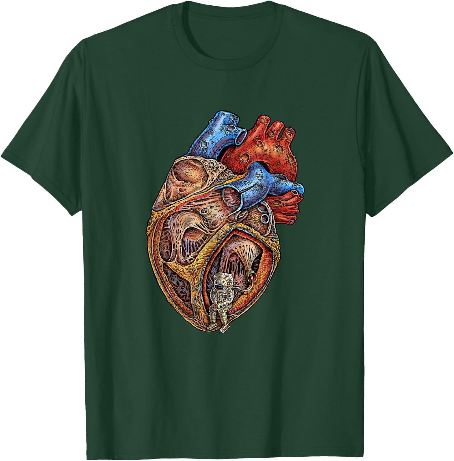 Astronaut Heart - by Emek Artman T-Shirt - T-Shirt | Forest
