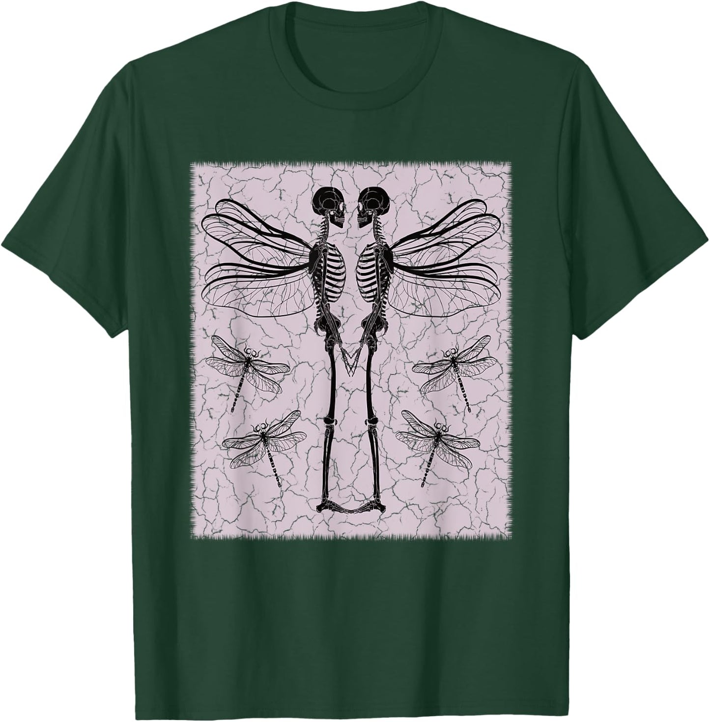 Skeleton Fairy Dragonfly Grunge Fairycore Aesthetic Goth Gothic T-Shirt - T-Shirt | Forest