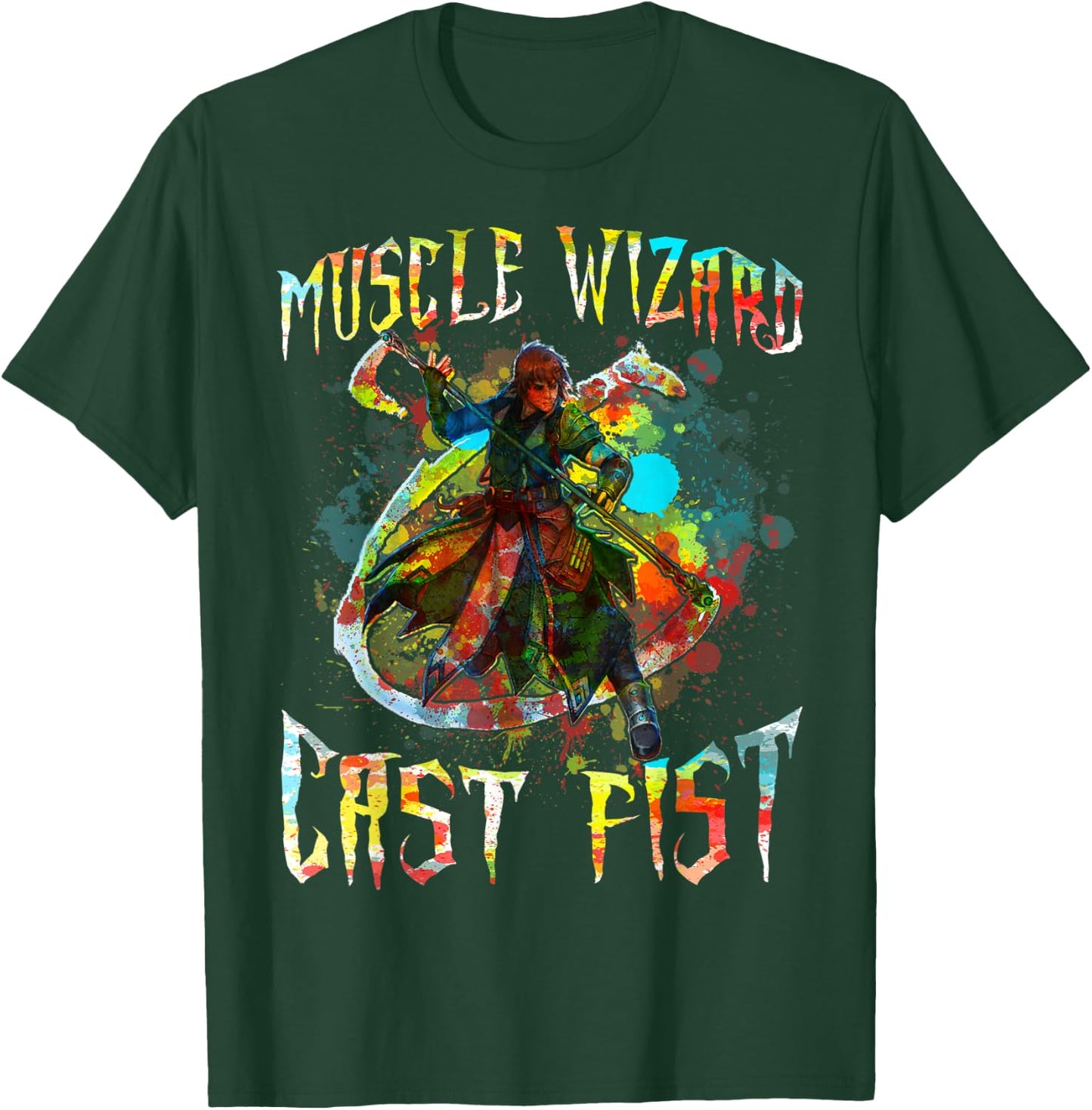 Muscle Wizard Cast Fist T-Shirt - T-Shirt | Forest