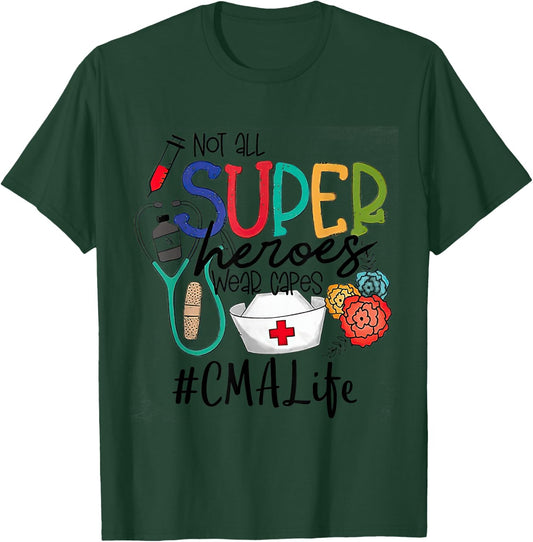 CMA not all super heroes wear capes parent's day love CMA T-Shirt - T-Shirt | Forest