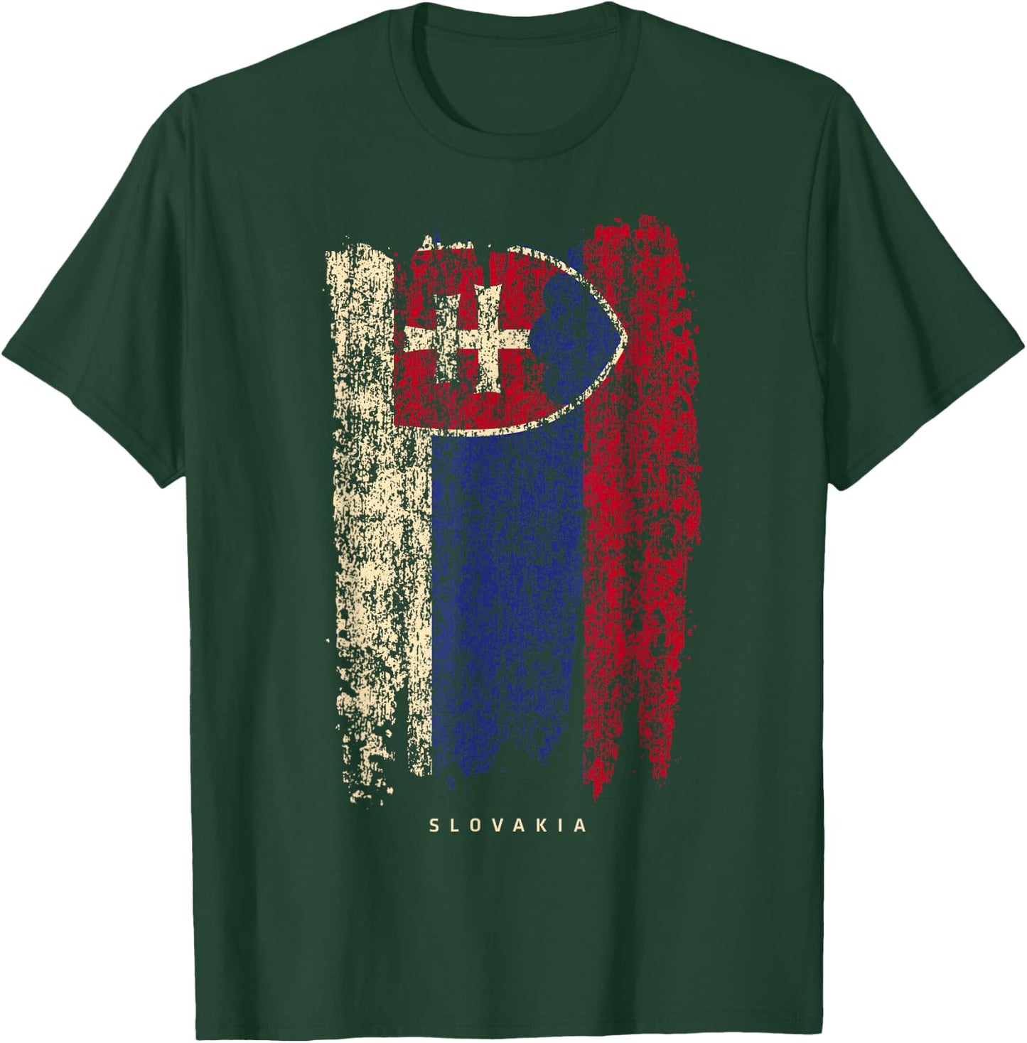 Vintage Slovakia Flag Retro Slovak T-Shirt - T-Shirt | Forest