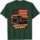 Muscle Car Grandpa Classic Car Vintage USA Flag Patriotic T-Shirt - T-Shirt | Forest