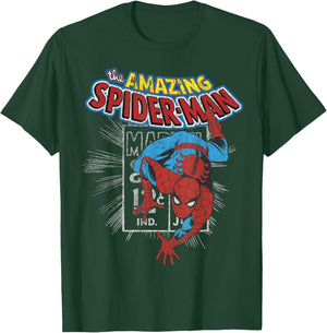 Marvel The Amazing Spider-Man Vintage Comic Poster T-Shirt - T-Shirt | Forest