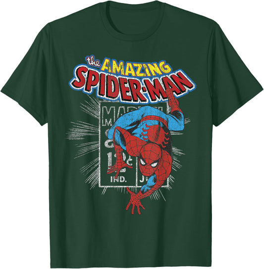 Marvel The Amazing Spider-Man Vintage Comic Poster T-Shirt - T-Shirt | Forest