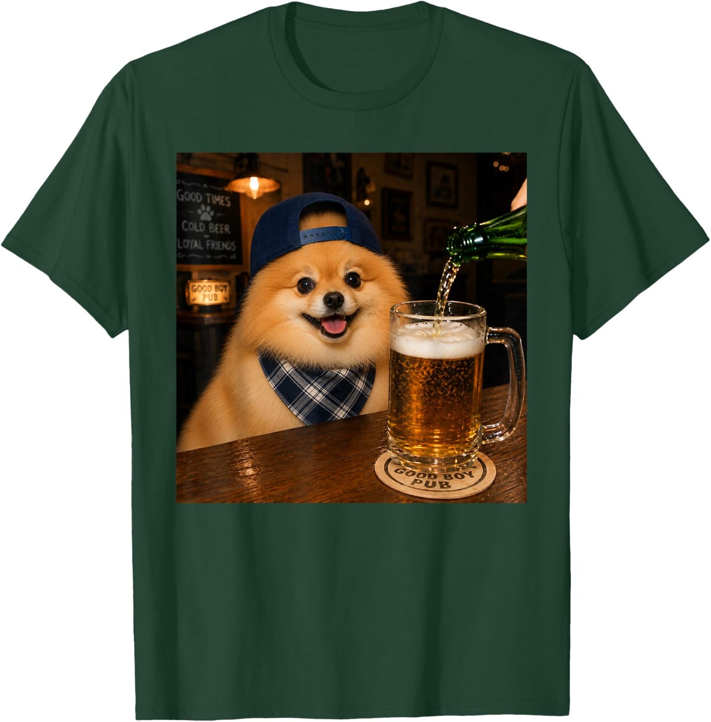 Pomeranian Drinking Beer Funny Dog Meme T-Shirt - T-Shirt | Forest