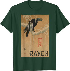Japanese Yokai Raven Yurei Crow Oni T-Shirt - T-Shirt | Forest