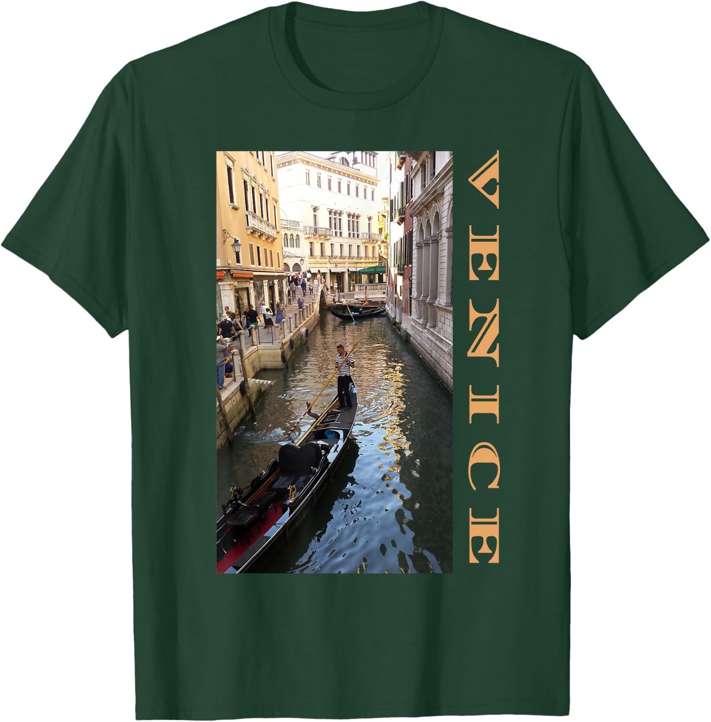 Venice Italy Canal Gondola Travel Souvenirs Photography T-Shirt - T-Shirt | Forest