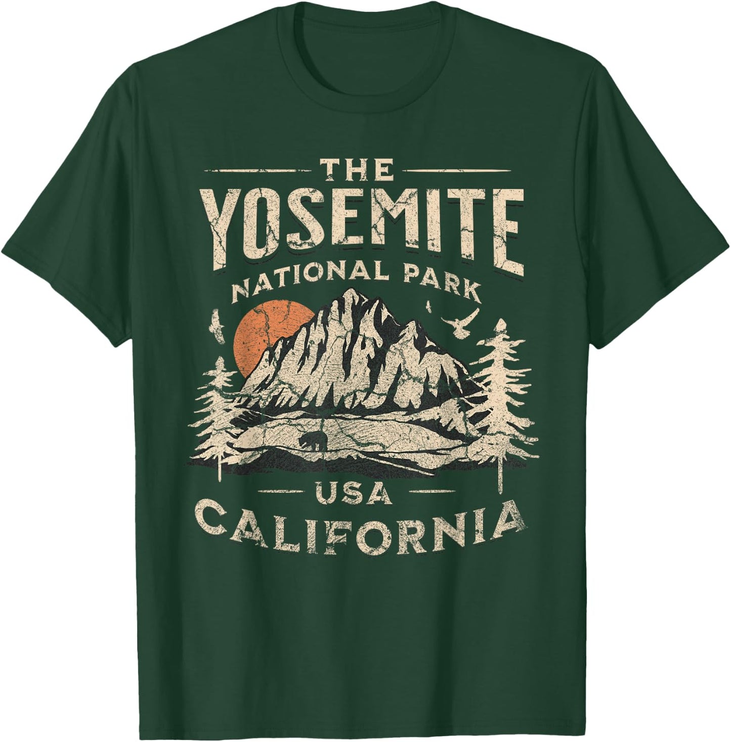 Yosemite National Park California Hike Outdoors Vintage T-Shirt - T-Shirt | Forest