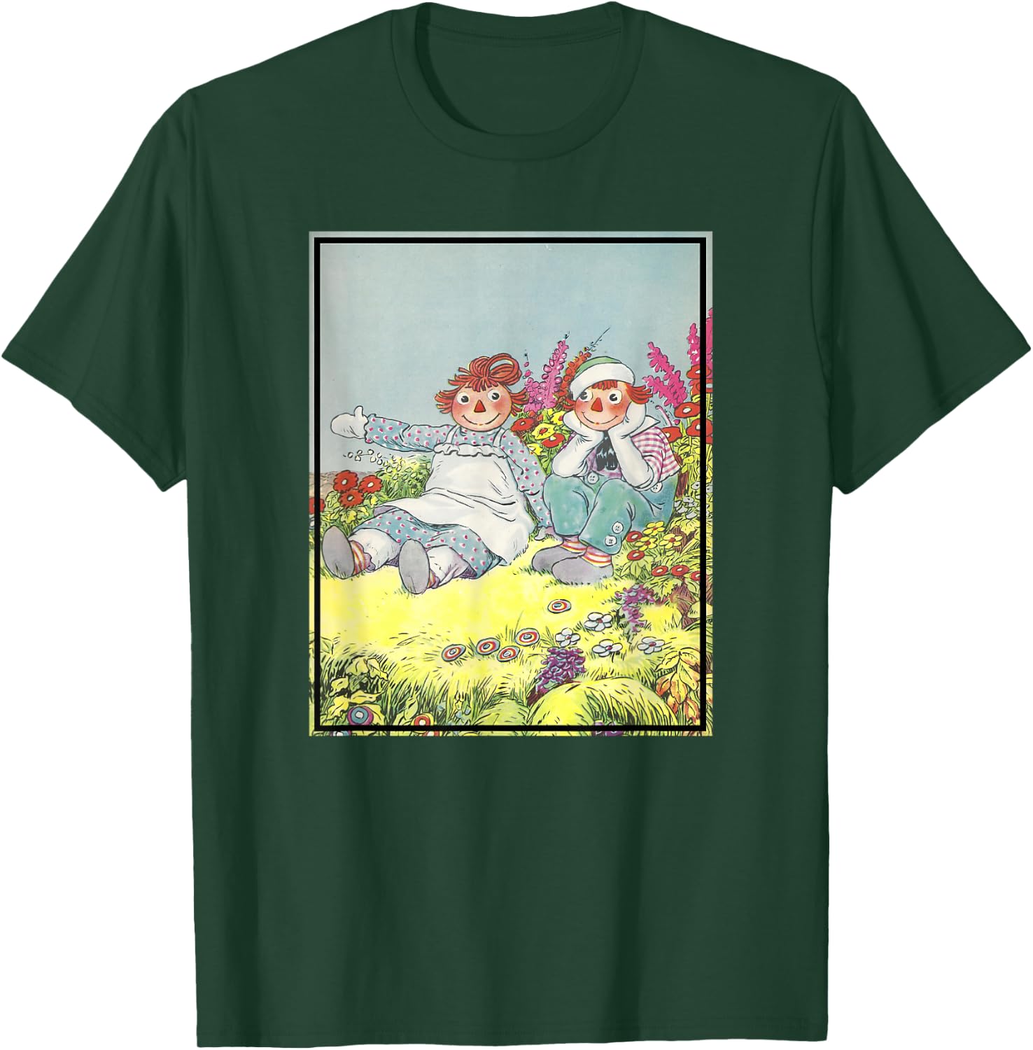 Children's Rag Doll Story Raggedy Ann & Andy (1928) , Small, Black T-Shirt - T-Shirt | Forest