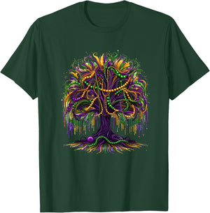 Mardi Gras Beads Tree Carnival New Orleans 2025 T-Shirt - T-Shirt | Forest