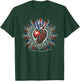 USA Founded 1776 Consecrated 2026 Holy Heart Catholic Art T-Shirt - T-Shirt | Forest